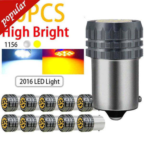 Novo 50Pcs Car Super Bright LED Bulbs 1156 BA15S P21W 2016 15SMD Turn Signal Lamp Auto Tail Stop Reverse Light White 6000K Yellow 12V