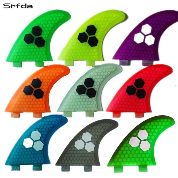 Носовой защитник Srfda стекловолокно и соты Blue Green Orange Orange Wihte Surfboard Fin Fins Traster для FCS Box Surf Fins Size M Sup Fins Top Caffice 230613