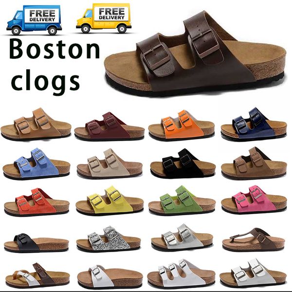 Tasarımcı Sandallar Ücretsiz Nakliye Sandal Slayt Platformu Birks Boston Clogs Erkek Kadın Terlik Yumuşak Luxurys Tasarımcı Sandalet Süet Deri Kayış Ayakkabıları Açık Boyut 35-46