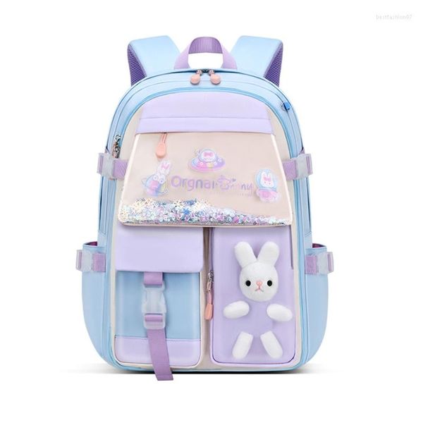 Borse da scuola Zaino per bambini Cute Girls Bookbag Borsa leggera per studenti elementari Donne Zaino da viaggio Paillettes Decor