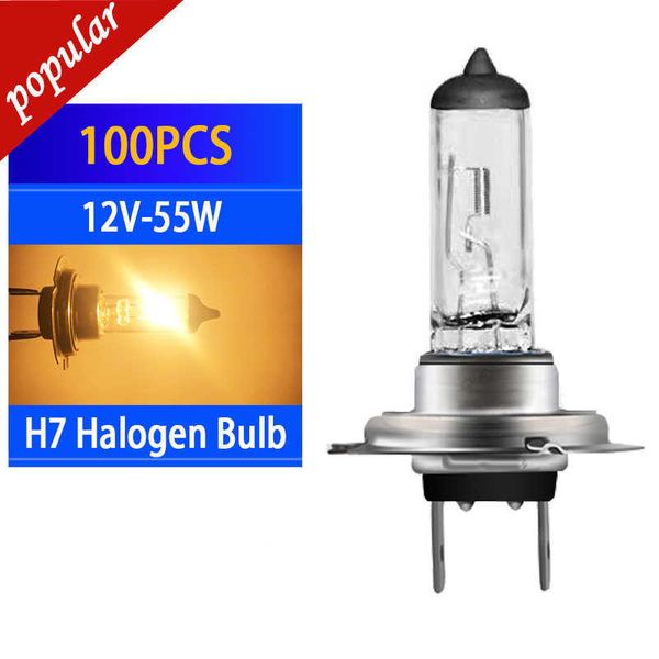 Novo 100Pcs Carro H7 DC 12V Super Bright 55W Sinal Frontal Farol Luzes de Halogênio Lâmpadas de Nevoeiro Lâmpadas Brancas Quentes Mitsubisi Launcher 7000LM