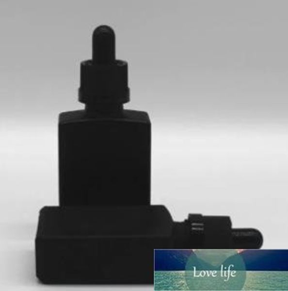 Commercio all'ingrosso 30ml eliquid bottiglia piatta di vetro mini bottiglie vuote 30ml bottiglie di vetro rettangolari nere opache Tutto-fiammifero