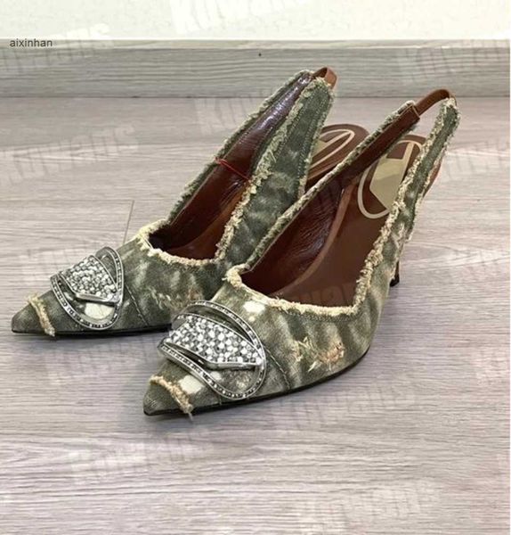 D-venus sb denim topuklu slingback bayan sandalet pompaları d Kittie tuval d Venus plajı yaz lüks tasarımcı yüksek saplı parti seksi düğün leathe277