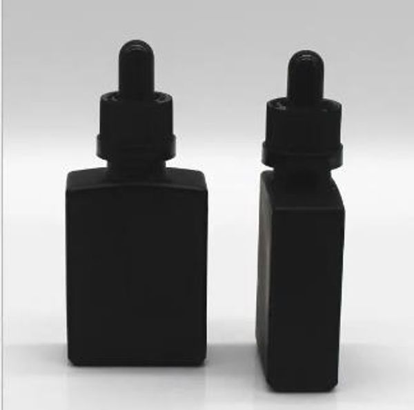 presa di fabbrica 30ml eliquid bottiglia piatta di vetro mini bottiglie vuote 30ml bottiglie di vetro rettangolari nero opaco