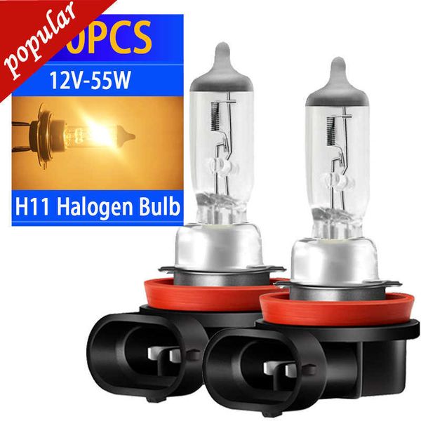 Neue 50PCS H8 H11 55W 12V Scheinwerfer Lampen Halogen Lampen Vorne Nebel Lichter Warm Weiß Lichtquelle auto Styling Parkplatz High Power 4300K