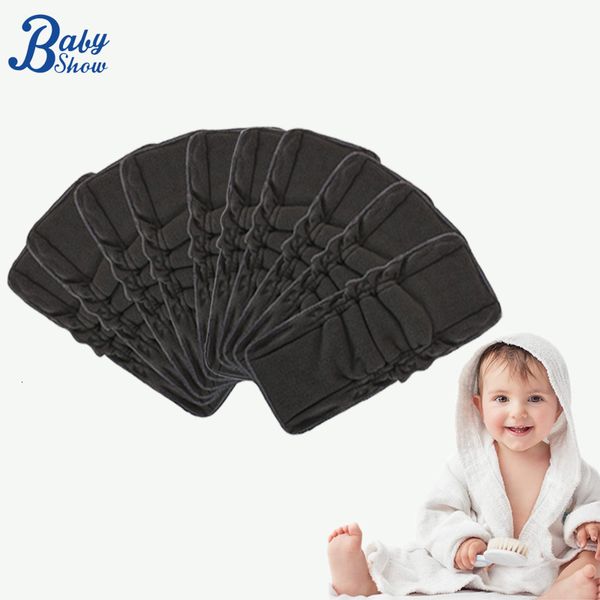 Fraldas de pano 10 pçs/conjunto de pastilhas de carvão de bambu reutilizáveis ecologicamente corretas de 5 camadas para fraldas de bebê forro de troca de fraldas para born 230613