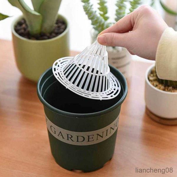 Planters Pots Plant Bottom Grid Plastic Cone Shaped Pot Pad Reusable Waterproof Gasket Garden Supplies R230614