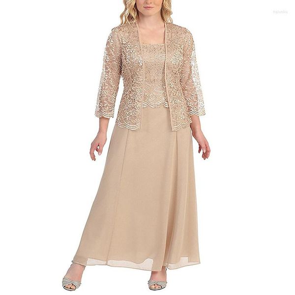 Pantaloni da donna in due pezzi Abito da madre della sposa in pizzo per abiti da donna in chiffon da matrimonio 3 pezzi Abito da sera da ballo