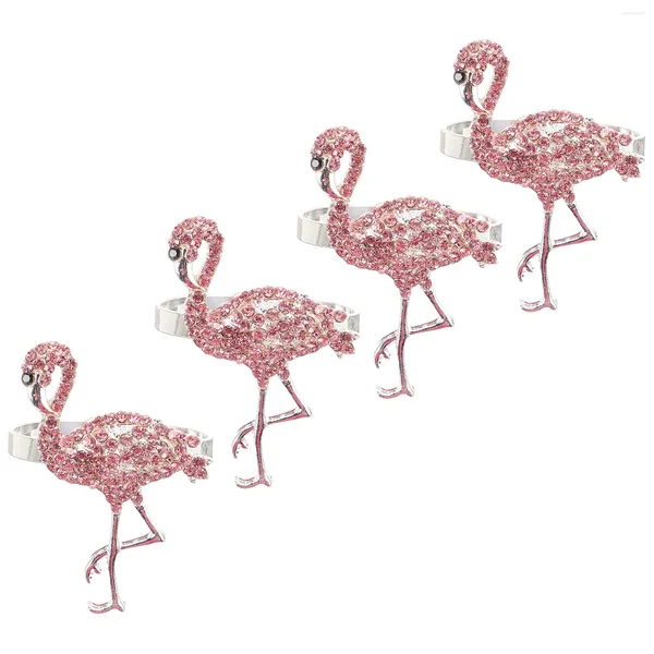 Set di posate Flamingo Tovagliolo Fibbia Anello in metallo Fibbie novelle Anelli per feste Fermagli per matrimoni Decorazione per la tavola da pranzo