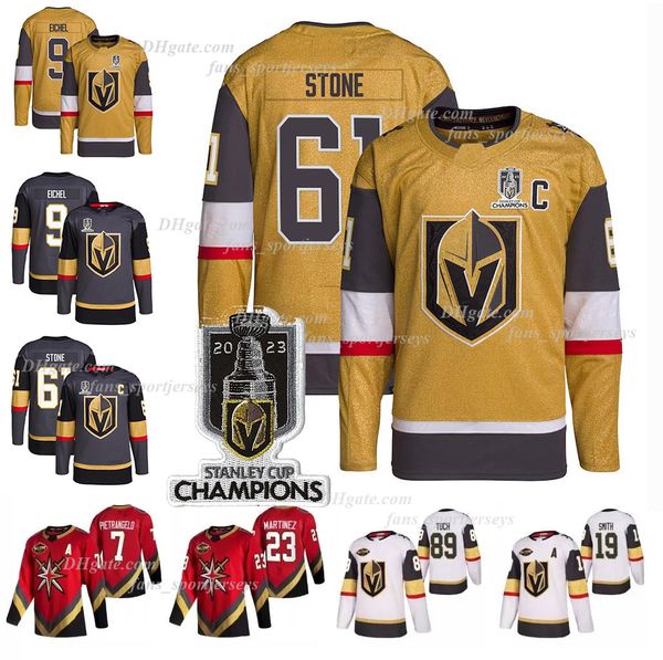 Mark Stone Trikot Vegas 2023 Stanley Cup Champions Knights Jonathan Marchessault Jack Eichel Zach Whitecloud Shea Theodore William Karlsson Golden Knight Trikots