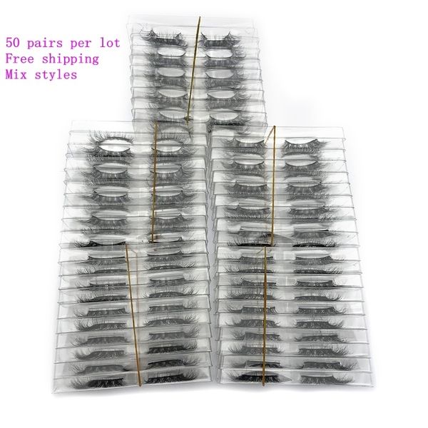 Make-up-Tools Mikiwi Großhandel 50 Paar 3D-Nerzwimpern Keine Verpackung Vollstreifenwimpern Falsche Wimpern aus Nerz, individuelle Box Make-up-Wimpern 230613