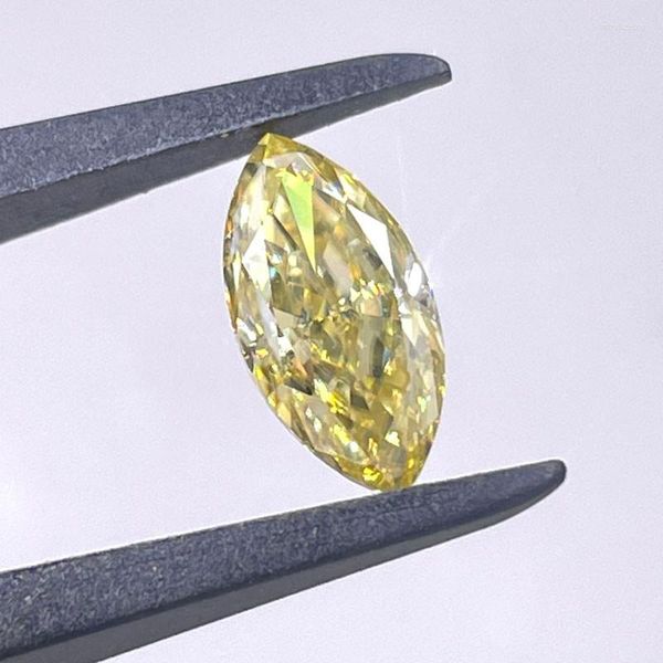 Свободные драгоценные камни настоящий темно -желтый цвет Moissanite Marquies