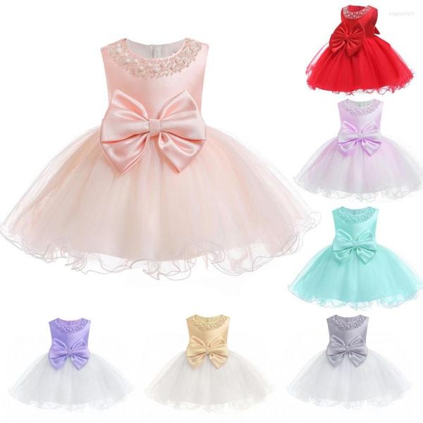 Abiti da ragazza 3M-24 mesi Abito da bambina in pizzo con perline estive 1 anno Compleanno per ragazze Vestido Party Princess