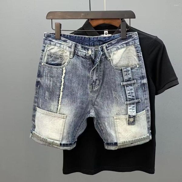 Herren Jeans Sommer Luxus Herrenbekleidung Cargo Washed Kpop Y2K Designer Streetwear Solid Boyfriend Vintage Ripped Denim Shorts