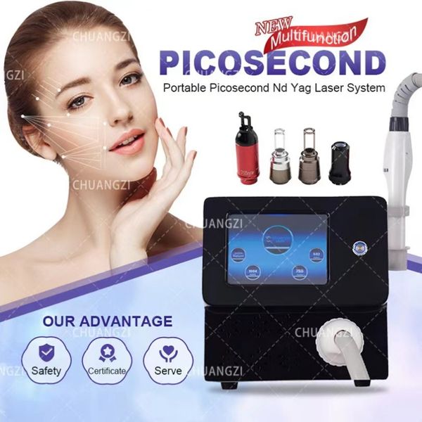 Articoli di bellezza HOT New Tattoo Removal Laser Carbon Gel Black Doll Treatment picosecond Machine con 4 punte Presa di fabbrica