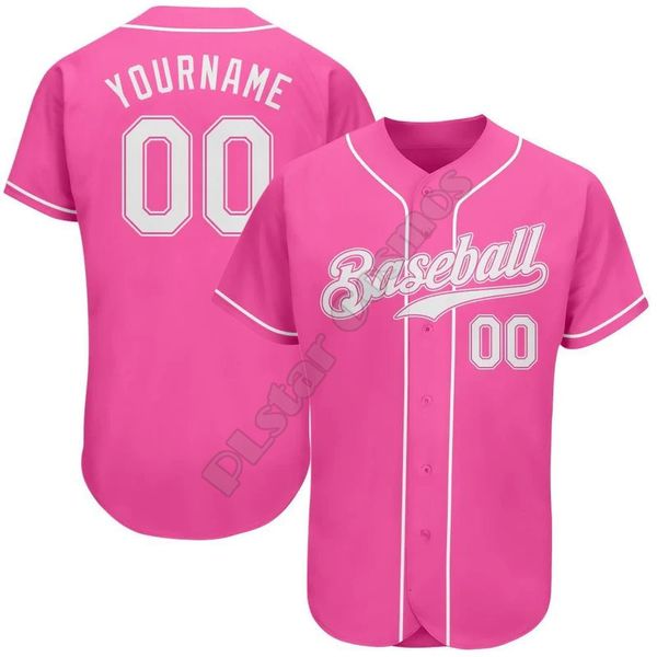 Мужские повседневные рубашки Plstar Cosmos Baseball Jersey Рубашка на заказ на заказ белый розовый белый бейсбол рубашка бейсбола рубашка хип-хоп 230613