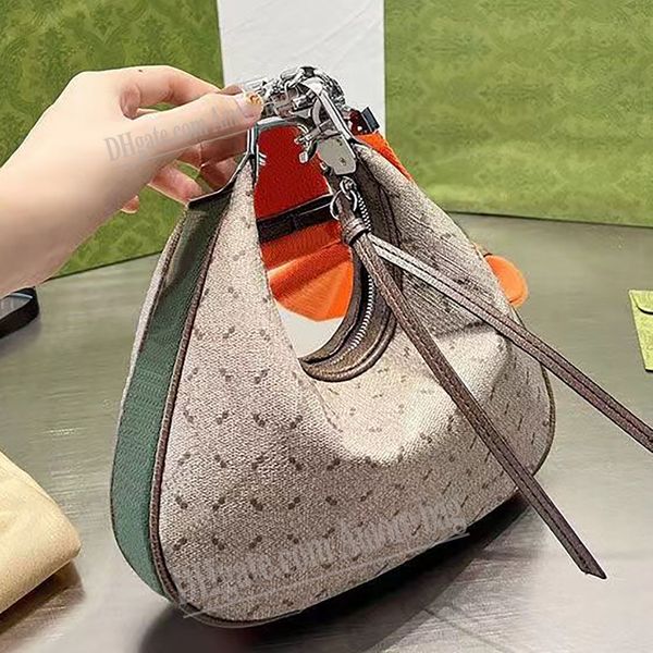 Canavs bolsa cruzada com bolsa de ombro bolsa tote bolsa fivela de gancho de couro emendada alça destacável bolsa meia lua feminina de alta qualidade