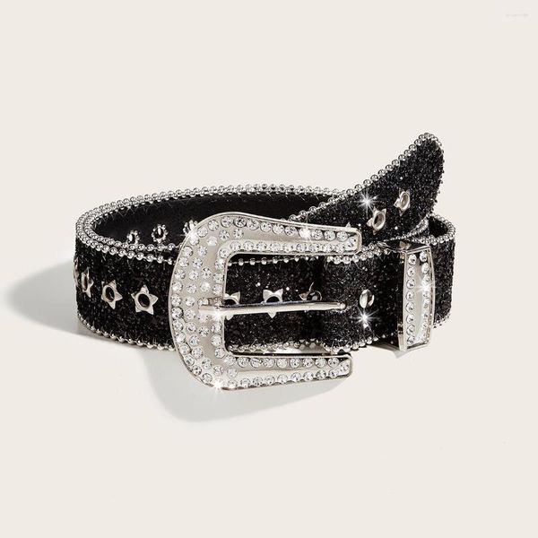 Gürtel Western Punk Strass Für Frauen Hohe Qualität Mode Luxus Diamant Kristall Verzierte Gürtel Weibliche Jeans Dekoration