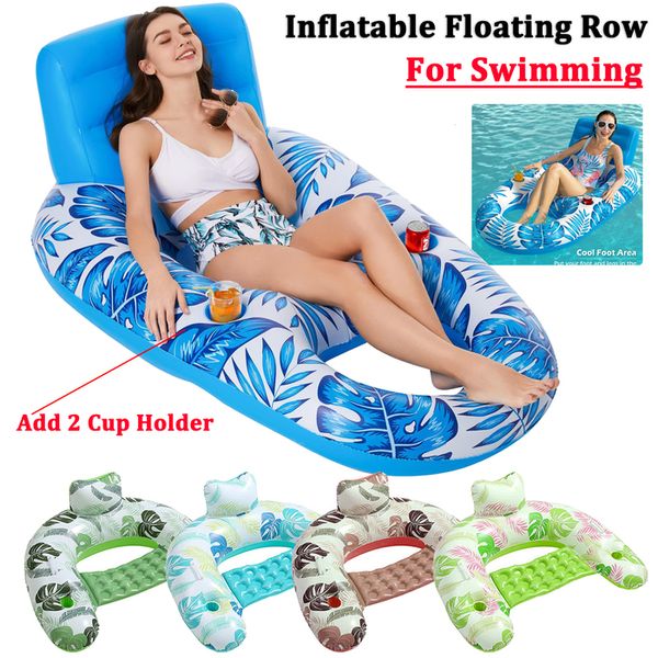 Boias Infláveis Tubos Colchão de Piscina Inflável Boias de Piscina Colchão de Fila Flutuante Colchão de Água Dobrável Cama de Dormir Cadeira Rede Acessórios de Piscina 230613