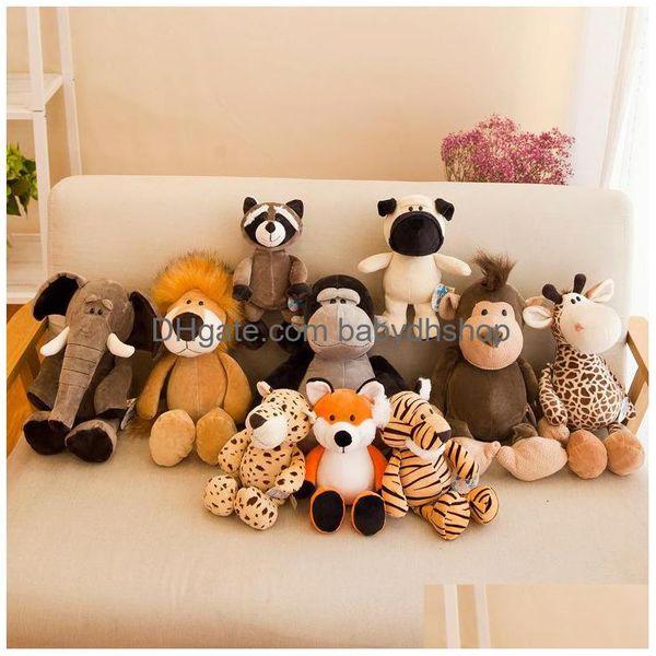 Material de parede de pelúcia Animal Urso Leão Cão Elefante Zebra Macaco Rinoceronte Brinquedo Recheado Bonecas de Pelúcia Kawaii Natal Presentes de Aniversário Para Dhdv6