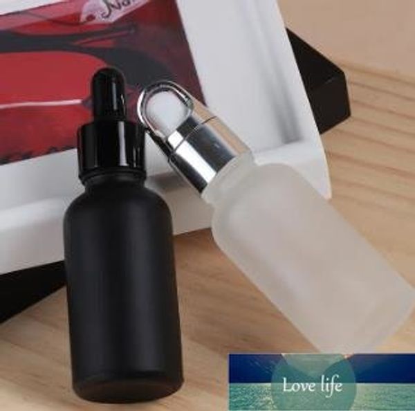 Fashion Frosted Black Glass Bottle With Childproof Dropper 20cc Dropper Vials For Essential Oil Use 120 x 20 ml