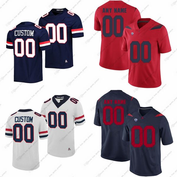 Пользовательский NCAA Arizona Wildcats College Football Jerseys Moses Parish Yates Jr. Hunter Johnson Maldonado Rushing Smith Stam Taylor Uhrich