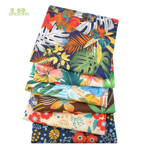 Tecido de algodão liso estampado floresta tropical faça você mesmo costura acolchoada para bebê infantil camisa de vestido popeline material 230613