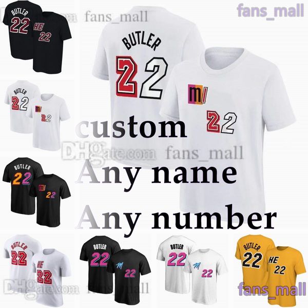 2023 Custom 22 Jimmy Butler Impressão Digital Basketball Manga Curta Jersey 16 Caleb Martin 13 Bam Adebayo 7 Kyle 5 Jovic Lowry 55 Duncan Robinson 2 Gabe Vincent T-shirt