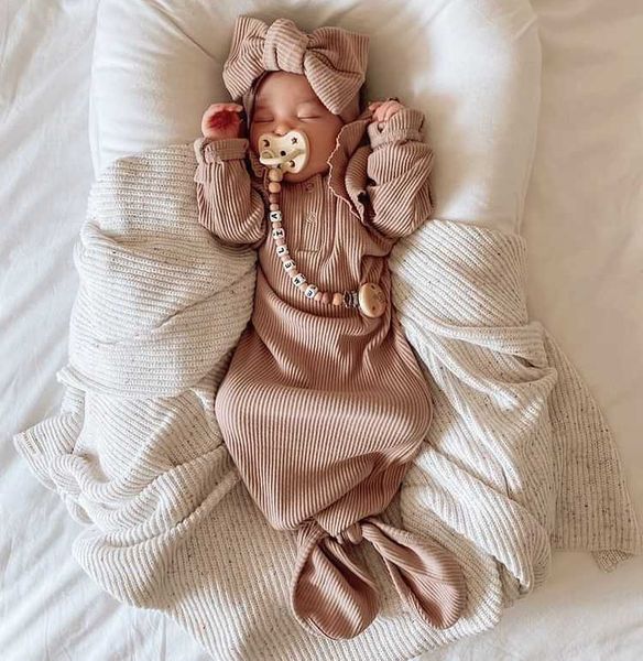 Sacos de dormir mais novo infantil bebê saco bandana botão decoração cor sólida estilo simples casa noite roupas 0-6 meses