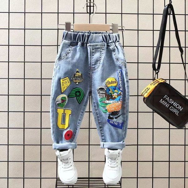 Jeans Bambini 29 anni Ragazzi Primavera Autunno Elastico Matita Pantaloni Bambini Abiti stranieri larghi Pantaloni per bambini 230614