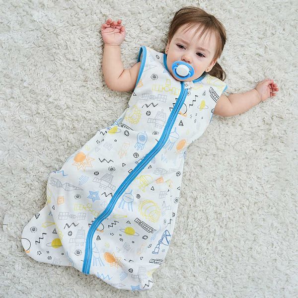 Schlafsäcke Atmungsaktive Baumwolle Baby Tasche Für Neugeborene Tragbare Decke Sommer Weste Schlaf Jungen Mädchen Bettwäsche Set