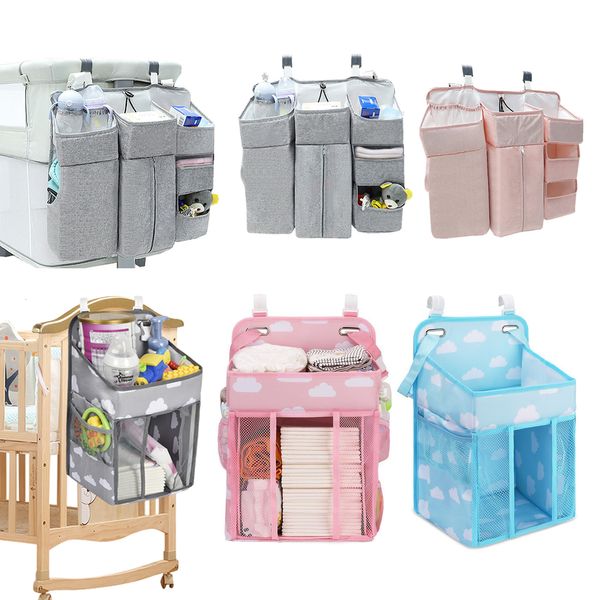 Set di biancheria da letto Culla Organizzatore Letto Appeso Borsa portaoggetti Pieghevole Infermieristica Stacker Caddy Kids Essentials Set Culla Pannolino 230613