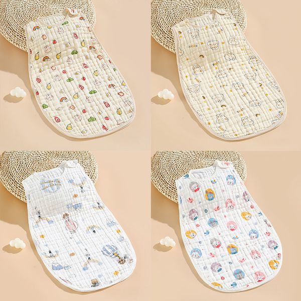 Schlafsäcke Baby Schlaf Sack Schlafsack Unisex Ärmellose Baumwolle Tragbare Decke Anzug Sommer Weich Für Kleinkind p230613