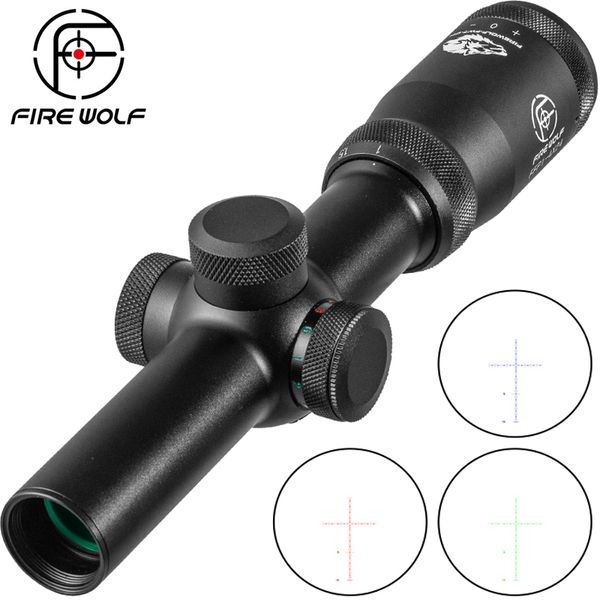 FIRE WOLF 1-4X24 E FFP Arbalet Hunting Dense Spot Sight Pistola Airsoft Rifle Scope Riflescope