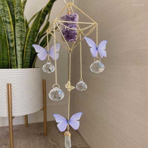 Chaveiros Borboleta Artesanal Fairycore Suncatcher Fada Lua Criança Rosa Quartzamieste Cristal Curativo Decoração de Janela Enek227745542191c