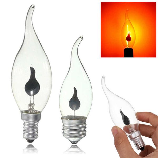 Nova E14 E27 Retro Lâmpada LED Flame Effect Flicker Candle Light Bulb Lâmpada economizadora de energia Tungsten Simulation Candle Lamp Decoração de casa