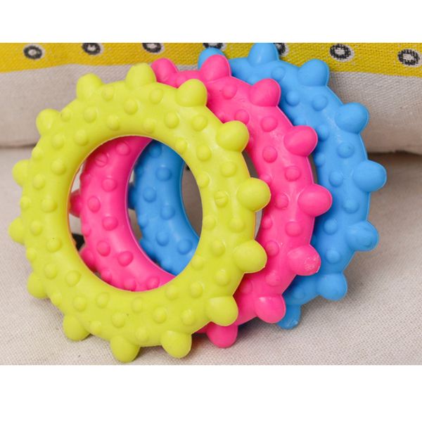 1pcs Venda imperdível Brinquedos para cães de estimação Bonito TPR Brinquedo em forma de sol Borracha Resistente Mordida Interativa Dentes limpos Mastigar Treinamento Toy Dog Suprimentos