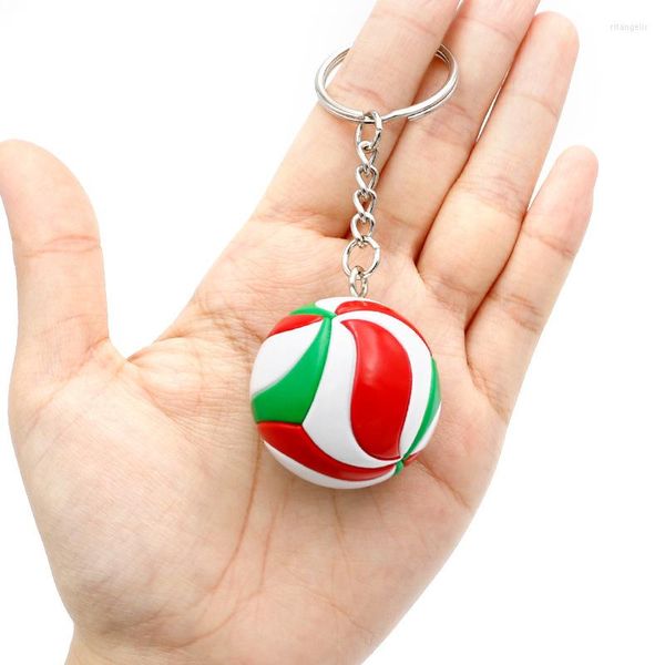 Schlüsselanhänger Mode Leder Volleyball Schlüsselbund Mini PVC Tasche Auto Schlüsselanhänger Ball Spielzeug Halter Ring Für Männer Frauen Zubehör