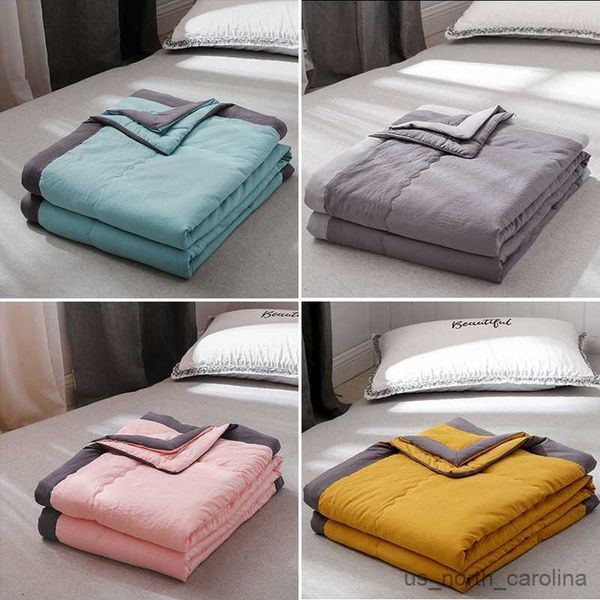 Cobertor de algodão lavado verão colcha manta manta luxo cama de casal edredom ar condicionado edredom fino king size 180 R230615