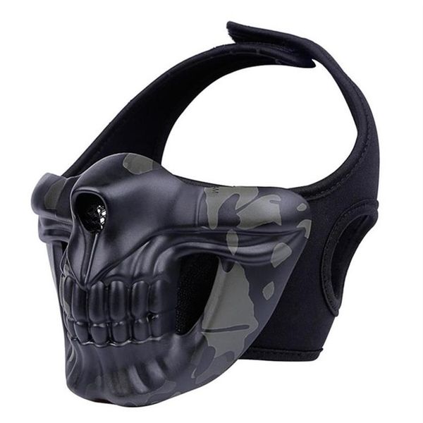 Máscara de caveira de halloween máscaras de campo ao ar livre airsoft paintball capuz trator máscara de cavaleiro glória cs equipamento tático de proteção 240h186c