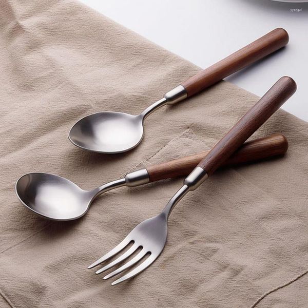 Учетные наборы посуды Spoon Fork Wood Handling Set Set Sett