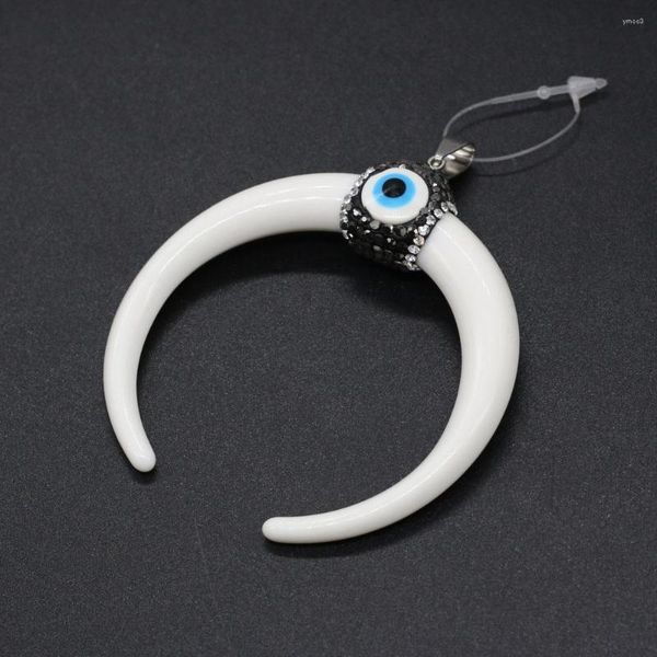 Подвесные ожерелья белый полумесяц в форме полукола для кости демон глазные украшения изготовление ожерелья Diy Серьги аксессуары шарм подарок 54x55 мм