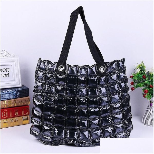 Aufbewahrungstaschen Mode Aufblasbare Handtaschen Frauen Wasserdichte Tasche Reißverschluss Solide PVC Strand Shop Dame Blase GGA2634 Drop Lieferung Home Gar DHFXT