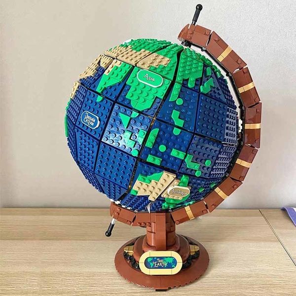 Blocks Idéias mundiais mapa da terra 2585 PCS Assembléia MOC Bloco de edifícios kit de modelo compatível