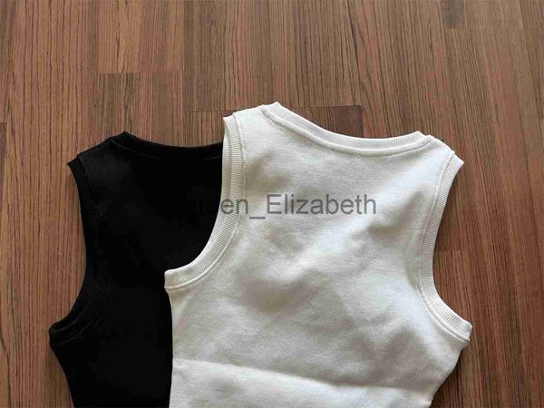 Womens TShirt Womens Tops Tank Top TShirt Anagram Regular Cropped Cotton Jersey Camis Female Femme Knits Tees Designer Ricamo Gilet in maglia Sport Bre J230615