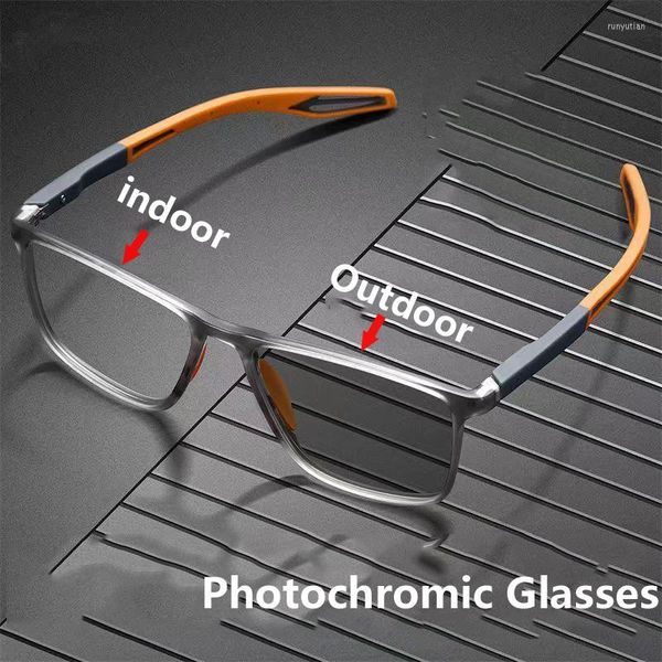 Óculos de Sol Pocrômico Azul Light Blocking Óculos de Miopia Unissex Armação TR90 Óculos Esportivos Acabados Ótico Visão de Perto Dioptria 0 To-4.0