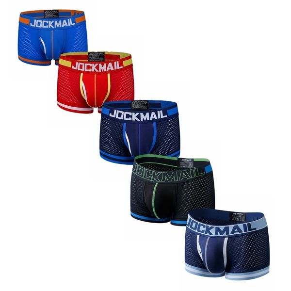 Mutande JOCKMAIL 5 pezzi Uomo Mutande Boxer Mesh Nylon Uomo Boxer Maschile Biancheria intima traspirante Mutandine da uomo Soft Boxer 230615