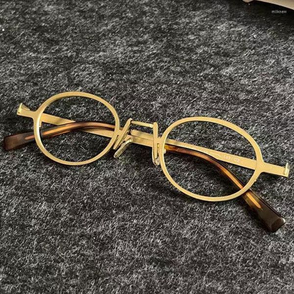 Güneş gözlükleri çerçeveler moda yüksek kaliteli vintage yuvarlak lüks saf titanyum optik gözlükler erkek kadınlar bilgisayar gözlükleri