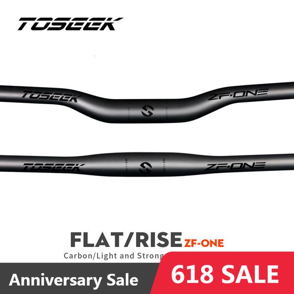 Componentes do guidão da bicicleta TOSEEK ZF-ONE Mtb Carbon Handlebar 31.8*580-720/740/760mm Matt Black Handlebars For Mountain Bike Accessories 230614