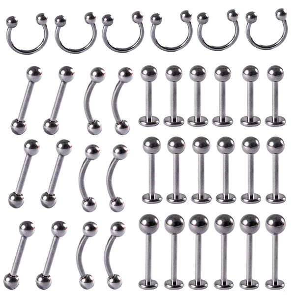 Labret Lip Piercing Jewelry 30pcs G23 Сплошное кольцо уш